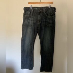 BUFFALO BLACK Men's 36x30 zipped slim straight jeans.